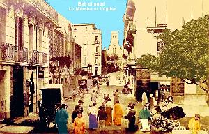 Alger - Bab-el-oued - Le marche et l'eglise